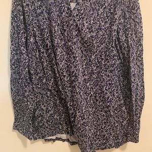 1X Lands End Button up long sleeve top